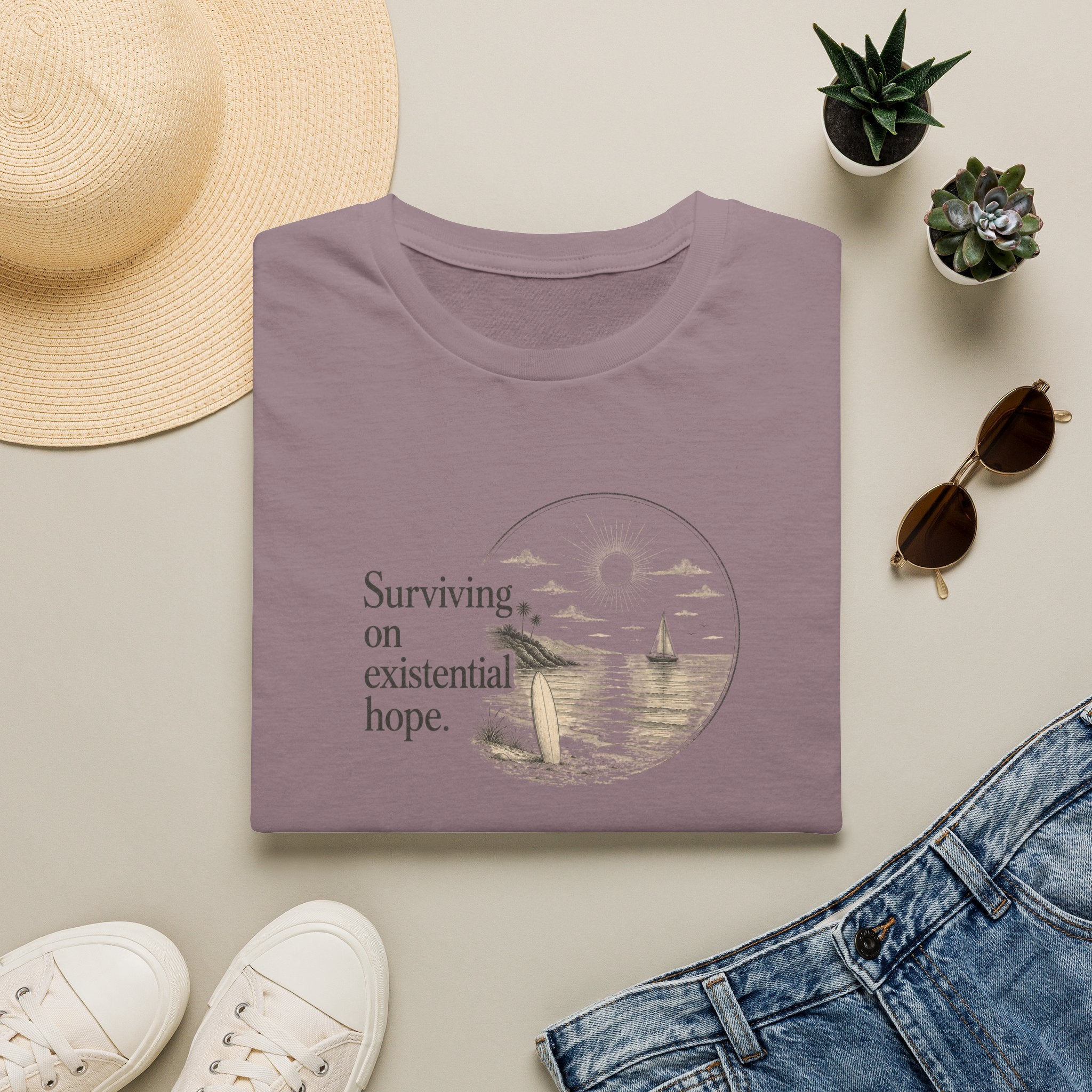Surviving on Existential Hope Retro Surf T-Shirt