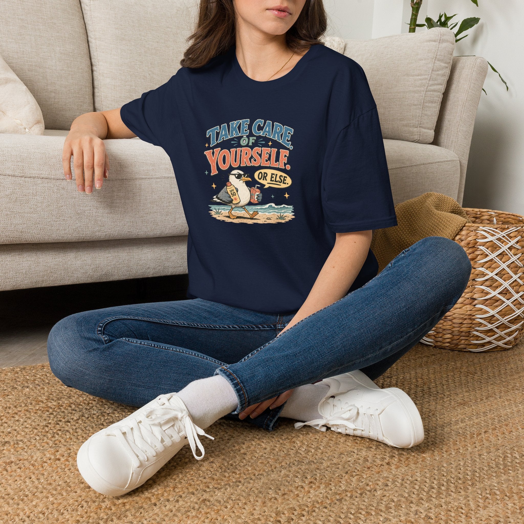 Take Care of Yourself Or Else Beach Gull T-Shirt
