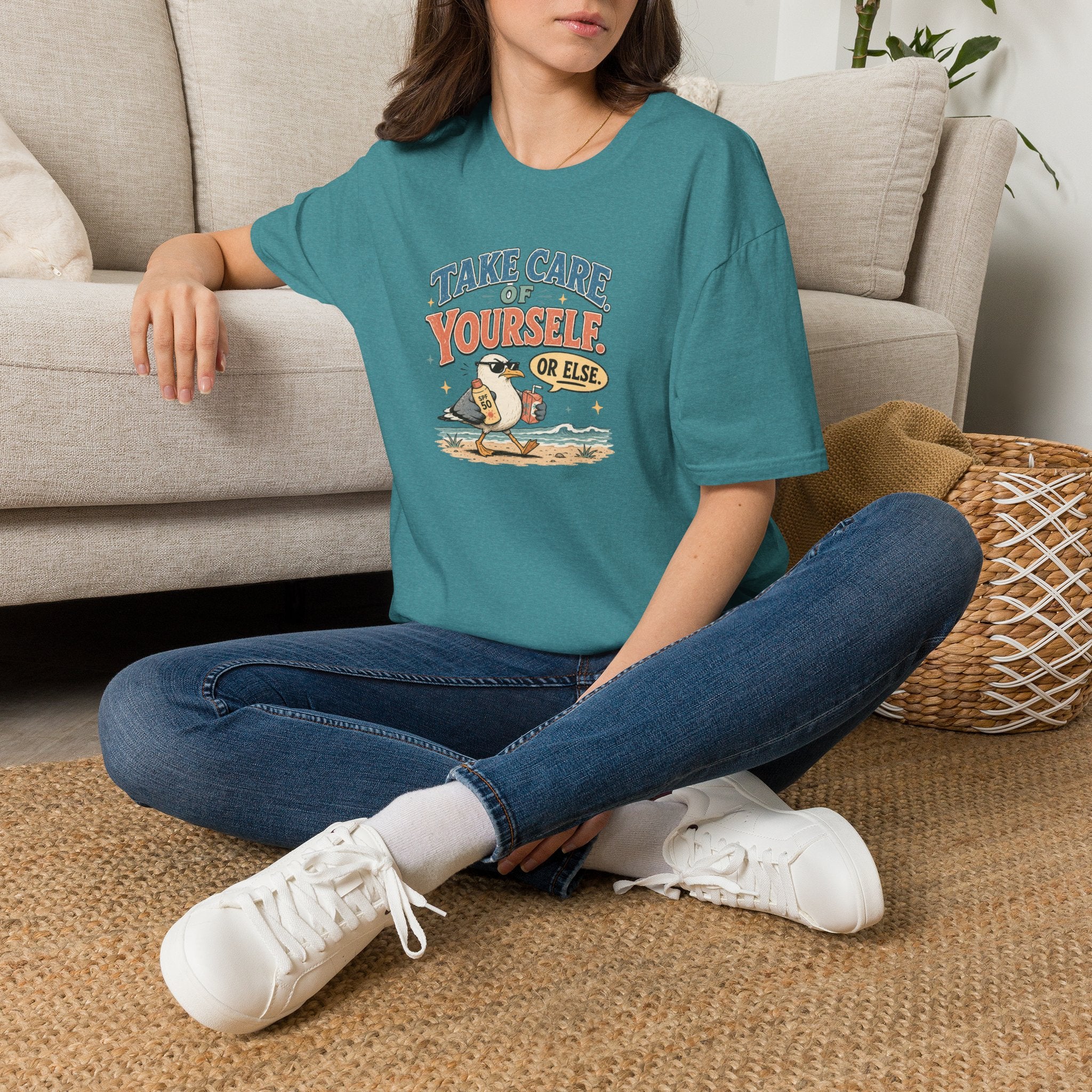 Take Care of Yourself Or Else Beach Gull T-Shirt