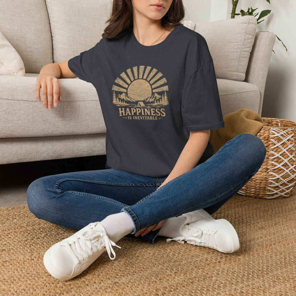Happiness is Inevitable Retro Outdoors T-Shirt