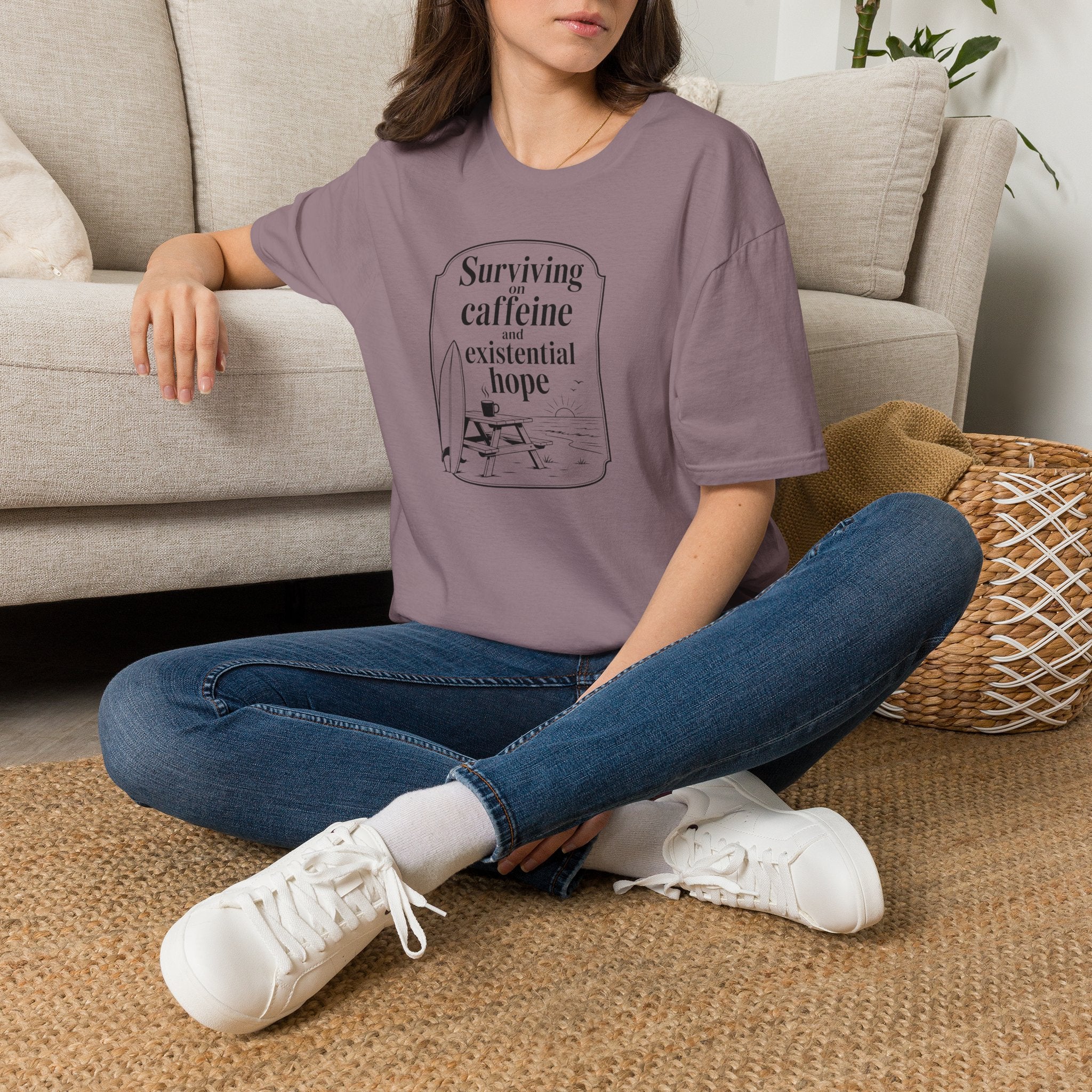 Surviving on Caffeine and Hope Ocean T-Shirt