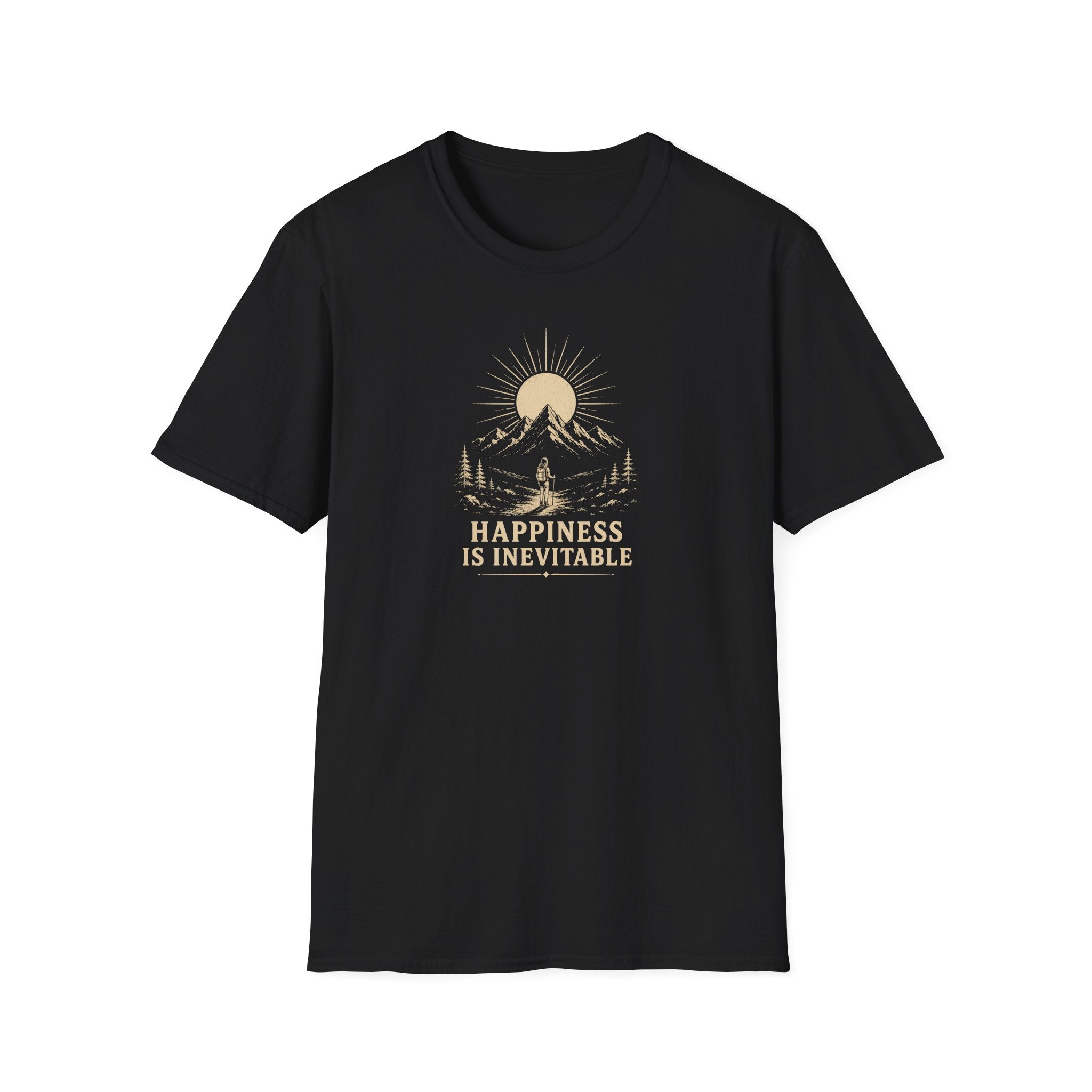 happiness is inevitable retro hiking T-Shirt