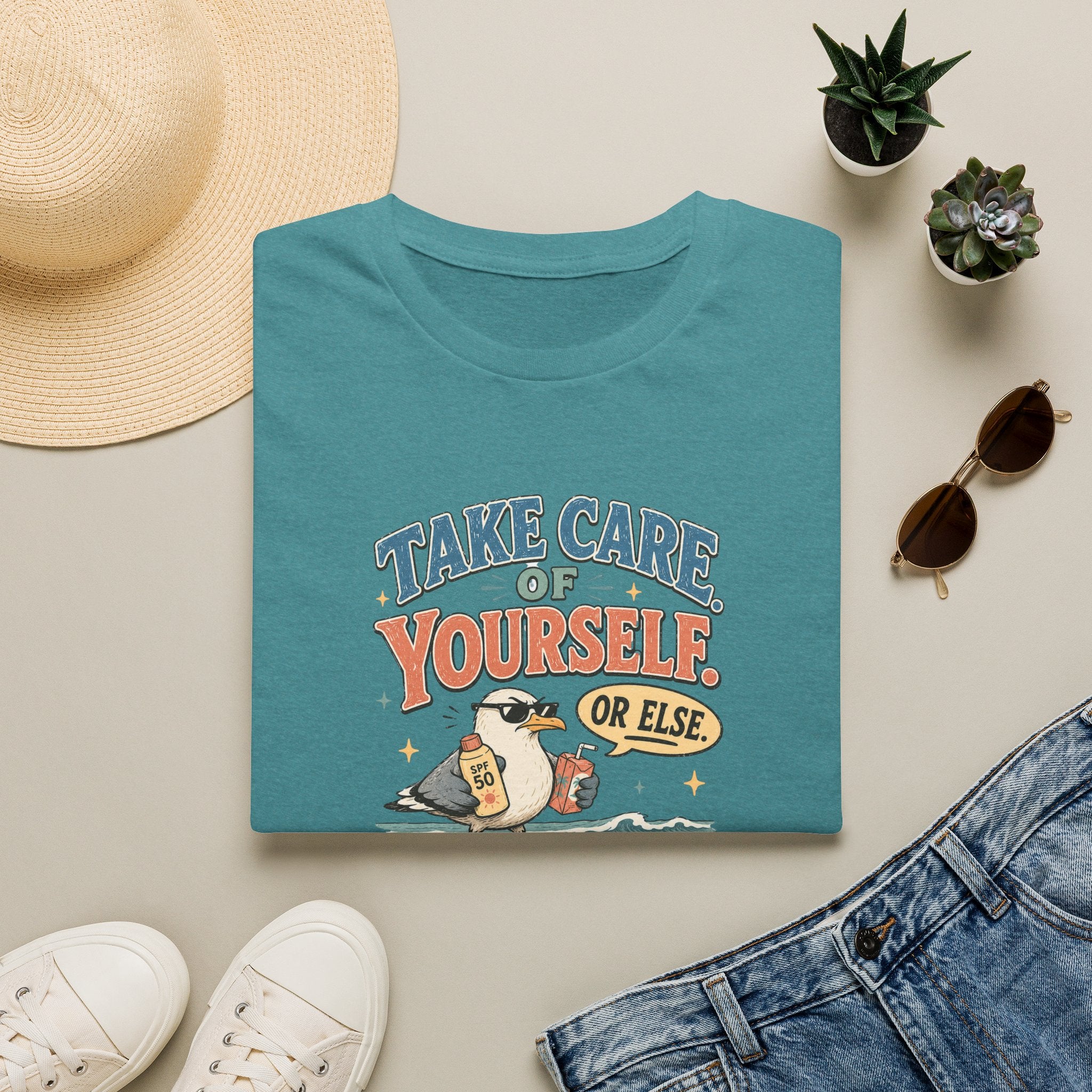 Take Care of Yourself Or Else Beach Gull T-Shirt