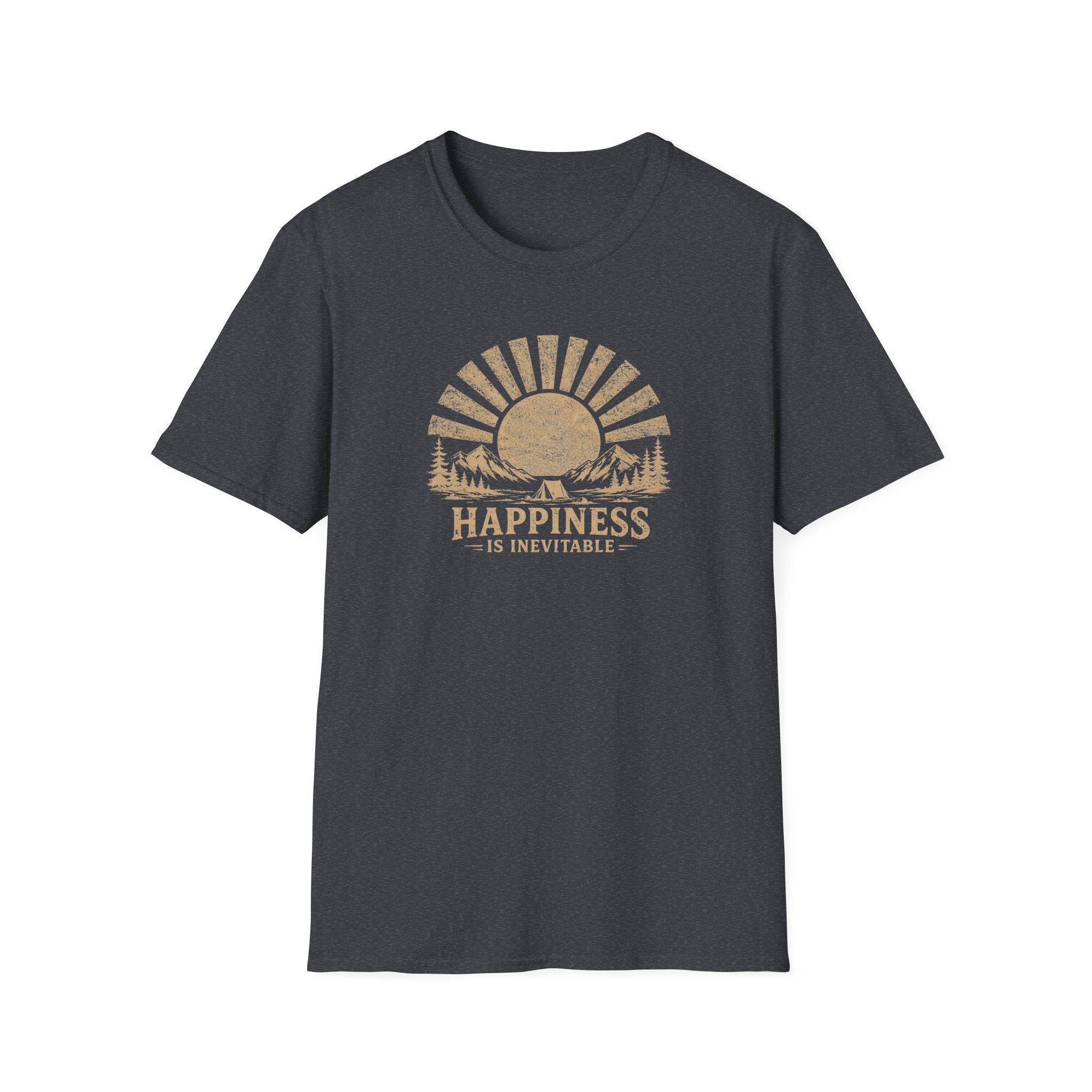 Happiness is Inevitable Retro Outdoors T-Shirt