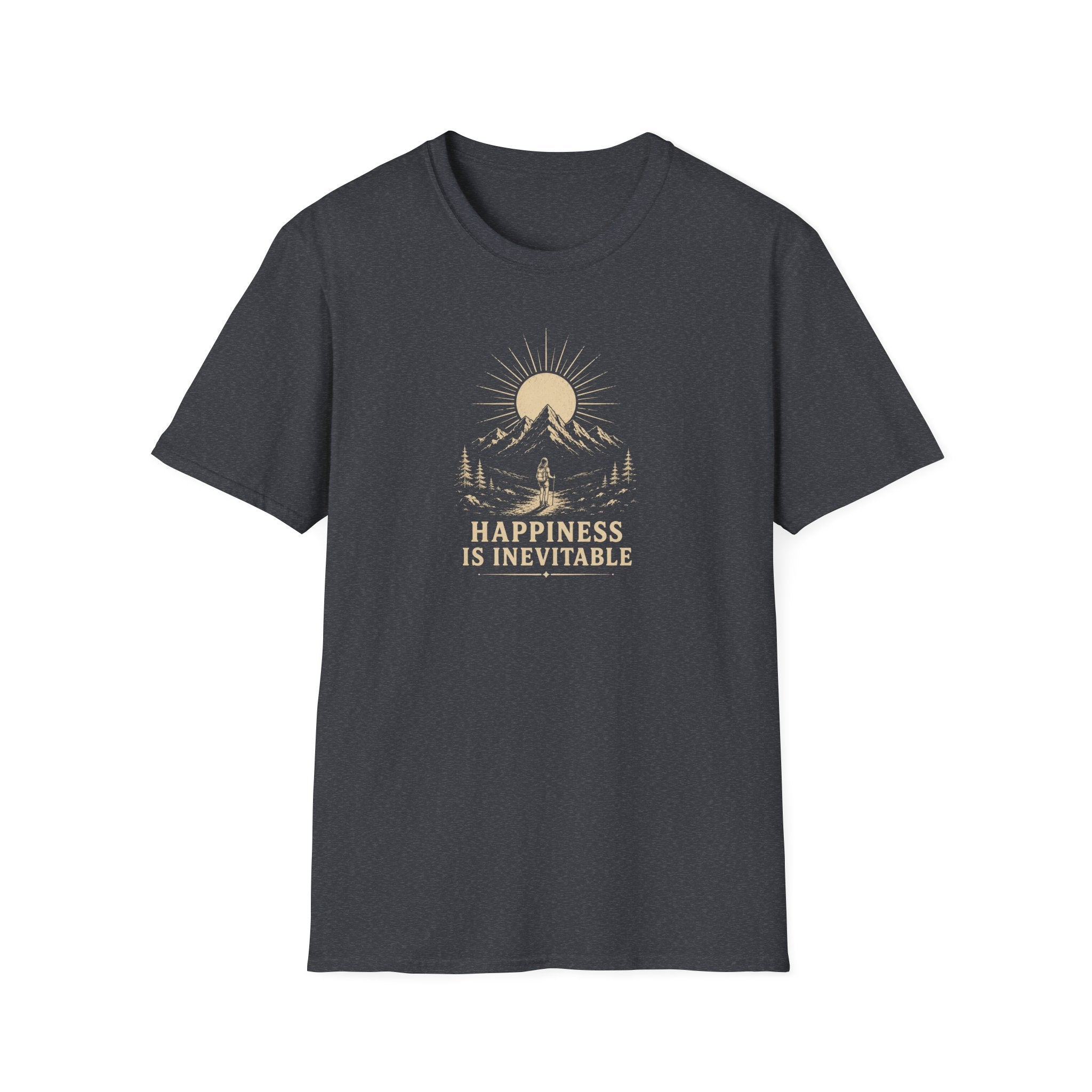 happiness is inevitable retro hiking T-Shirt
