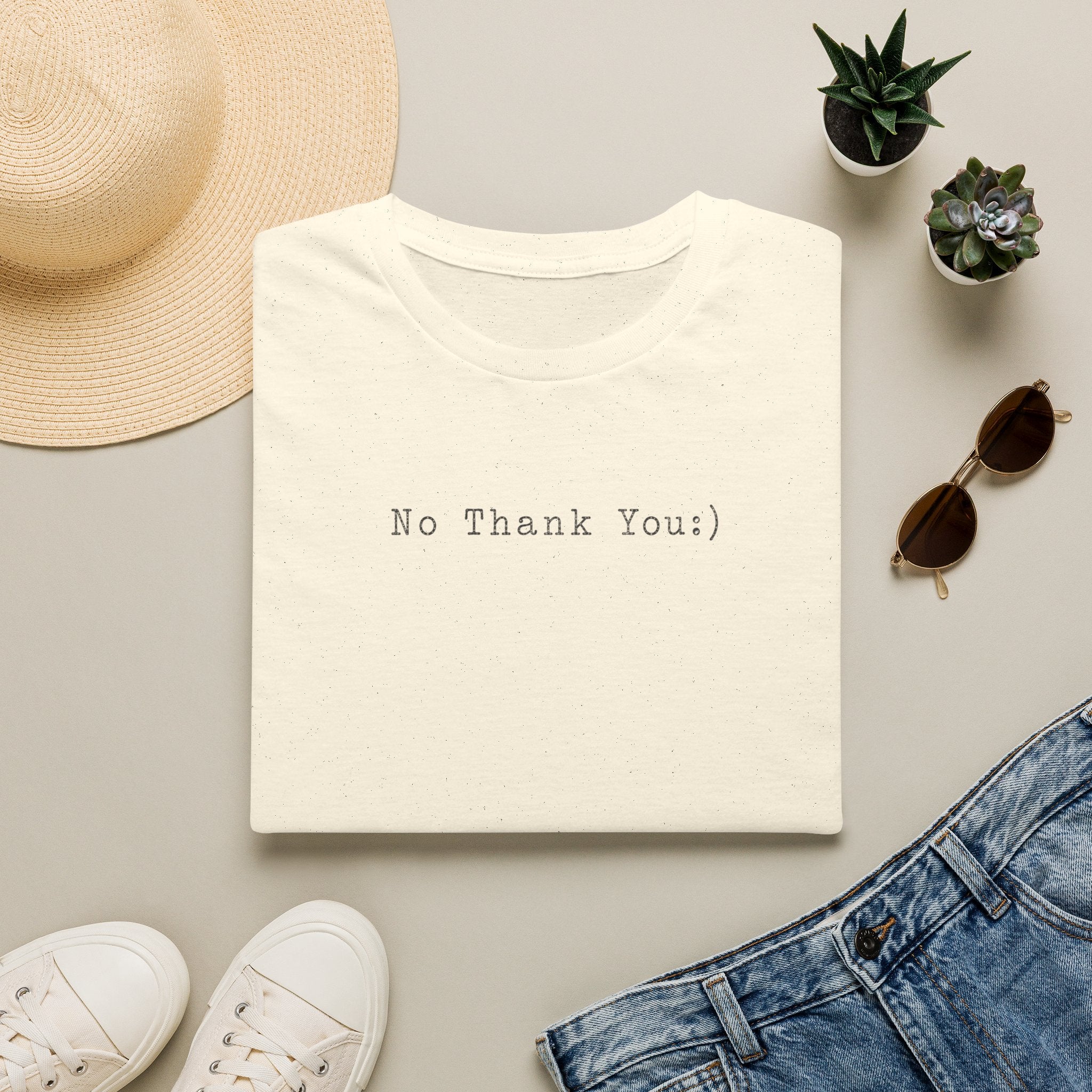 No Thank You:) Typewriter T-Shirt