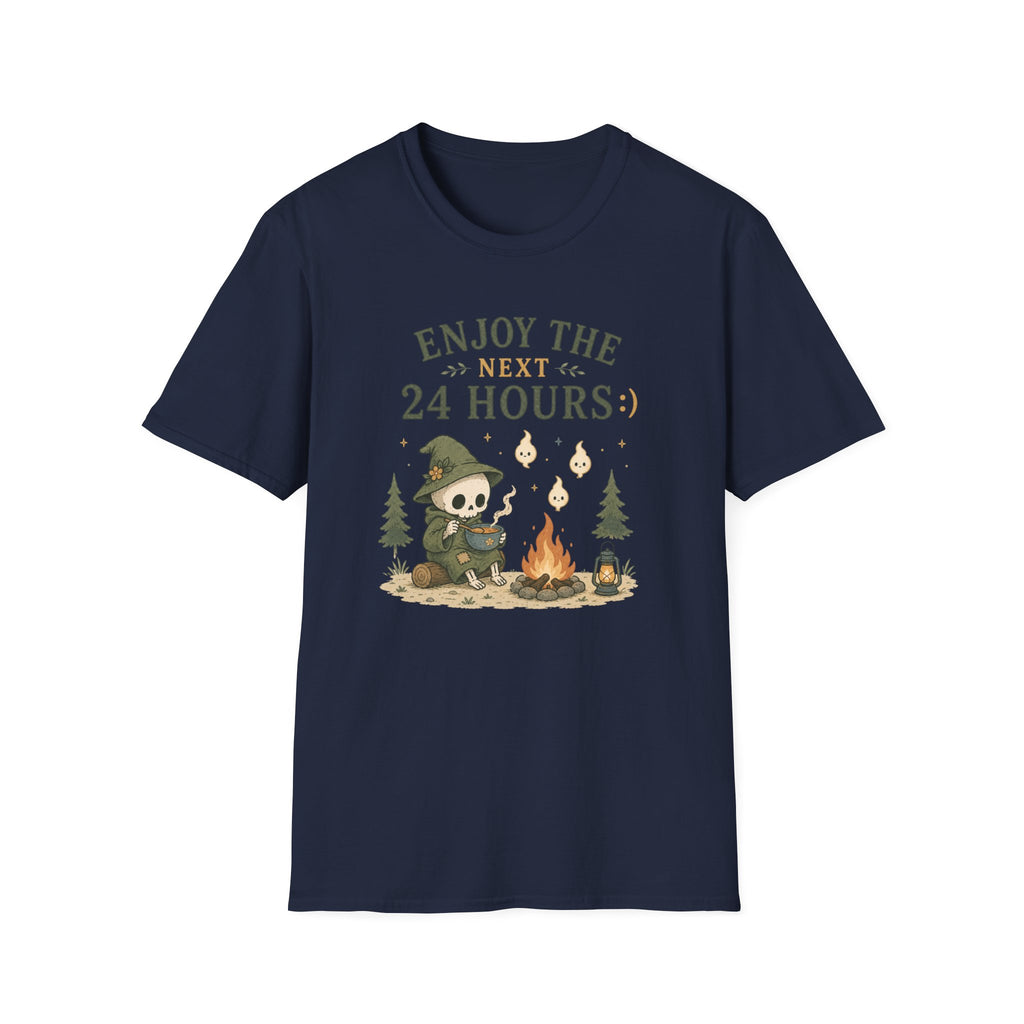 Enjoy the Next 24 Hours:) Skeleton Camping T-Shirt