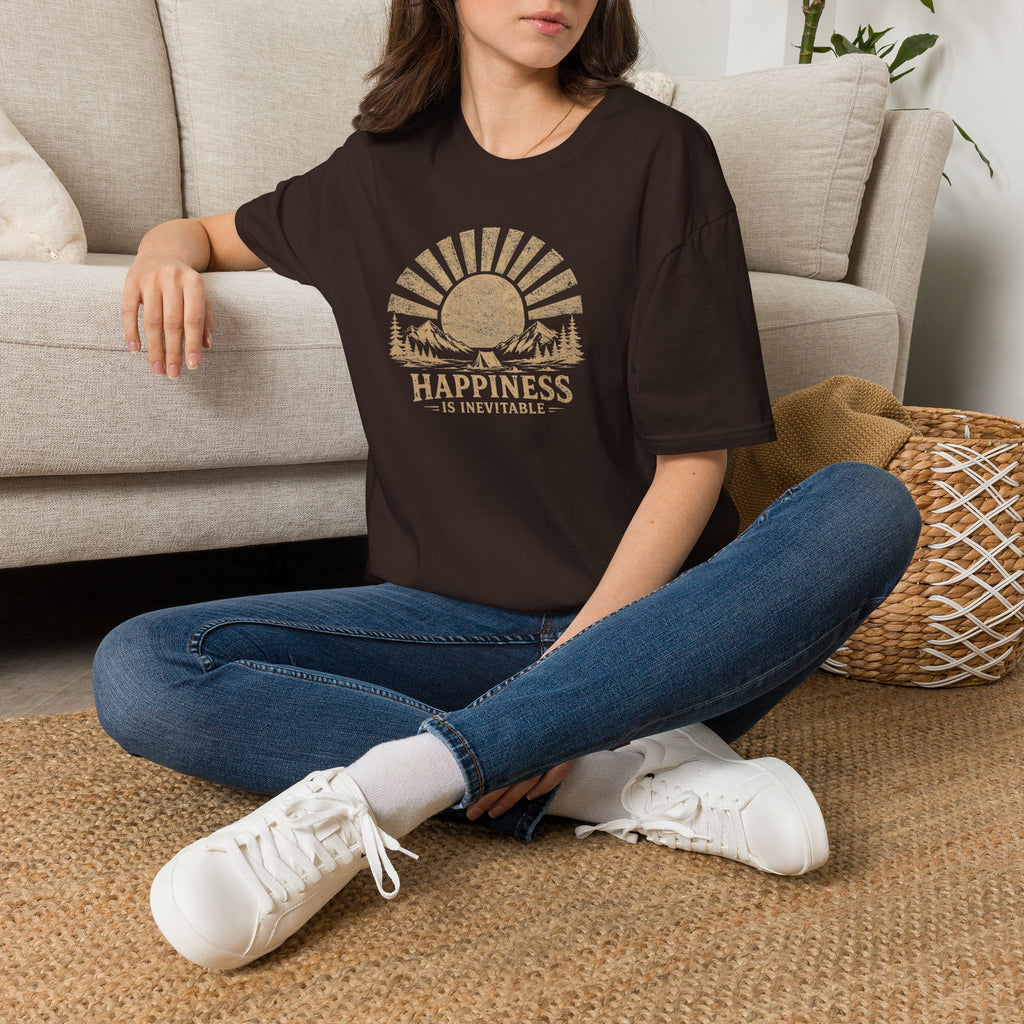 Happiness is Inevitable Retro Outdoors T-Shirt
