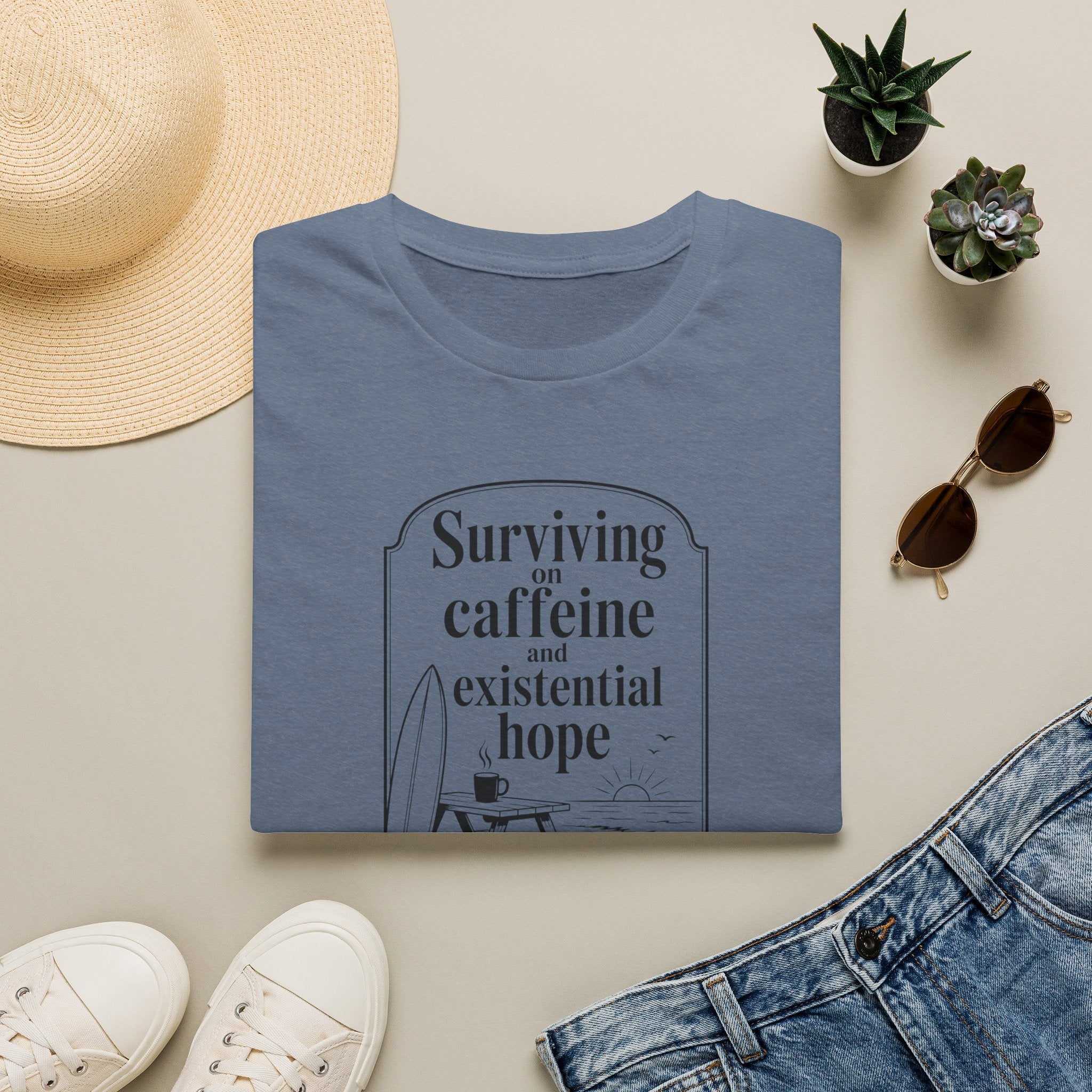 Surviving on Caffeine and Hope Ocean T-Shirt