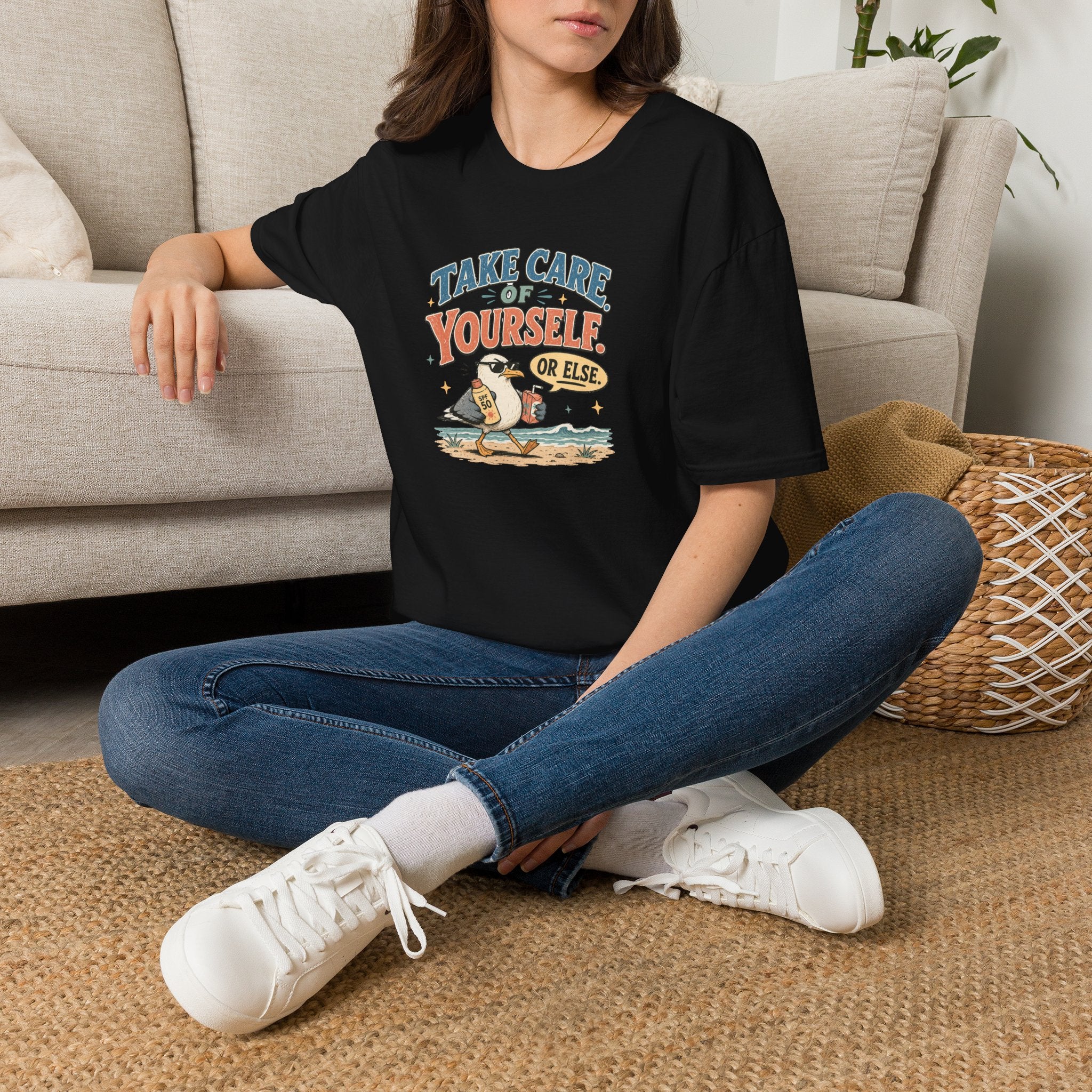 Take Care of Yourself Or Else Beach Gull T-Shirt