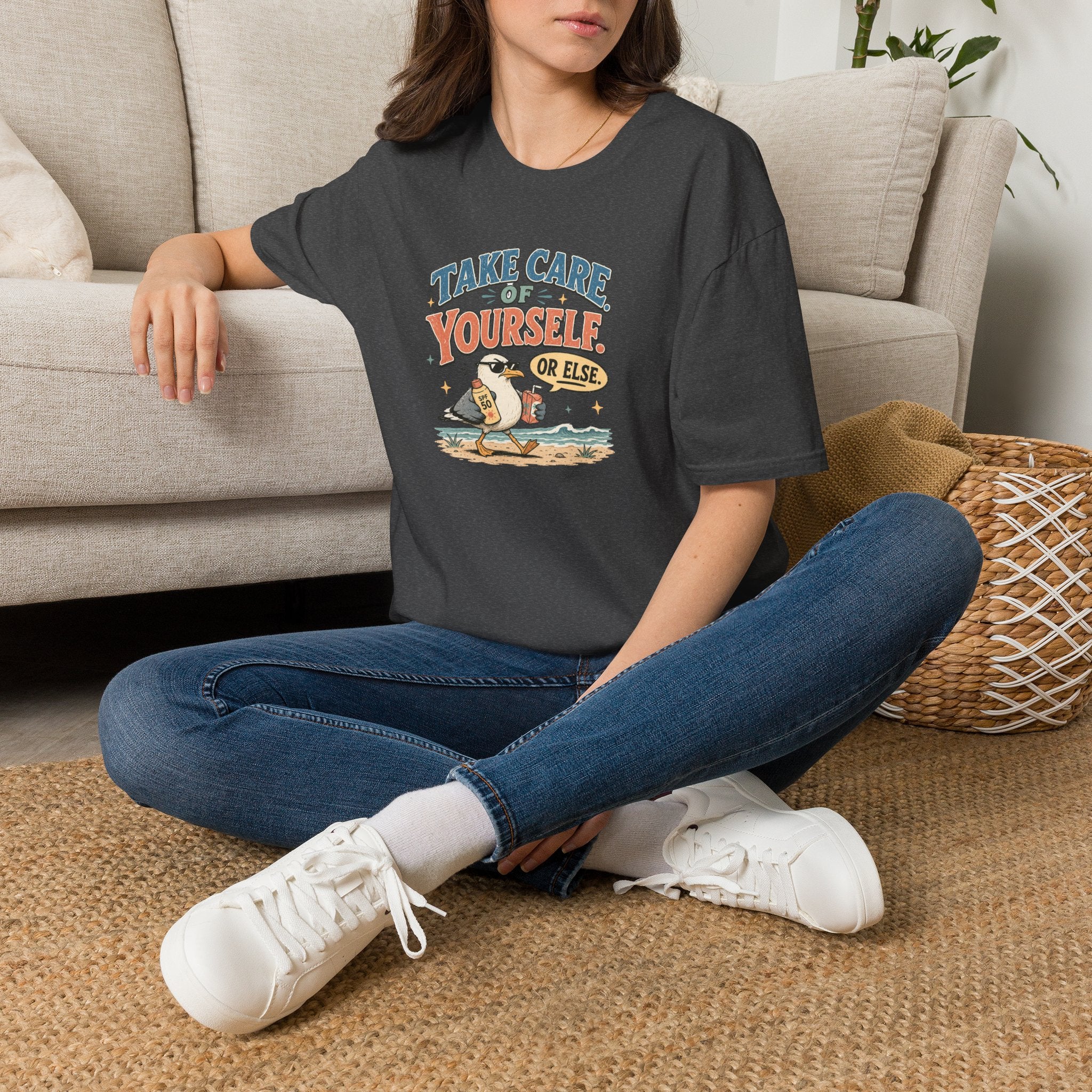 Take Care of Yourself Or Else Beach Gull T-Shirt