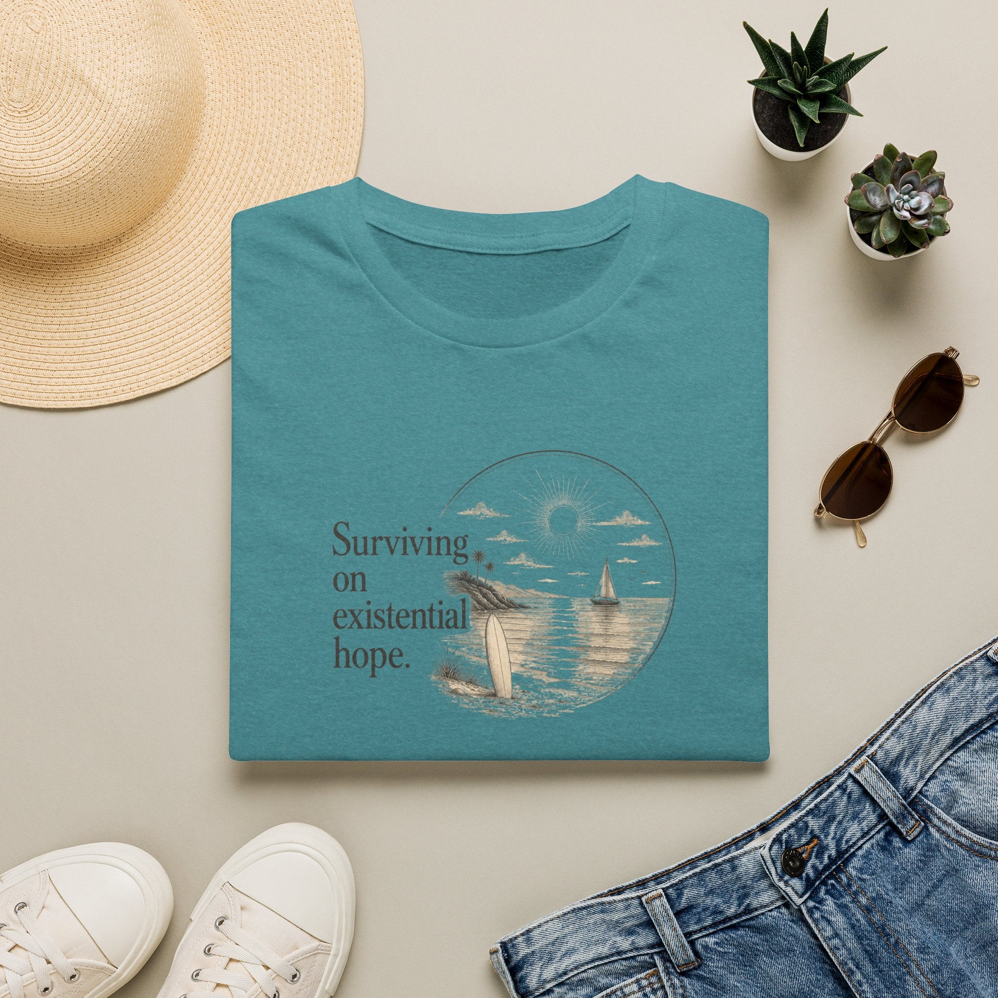 Surviving on Existential Hope Retro Surf T-Shirt