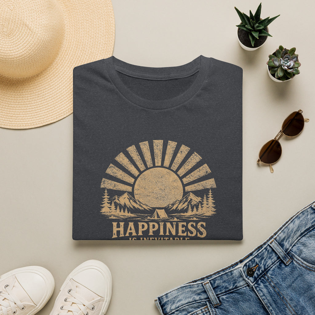 Happiness is Inevitable Retro Outdoors T-Shirt