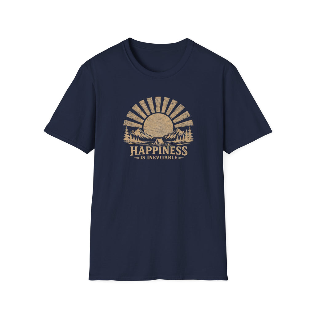 Happiness is Inevitable Retro Outdoors T-Shirt