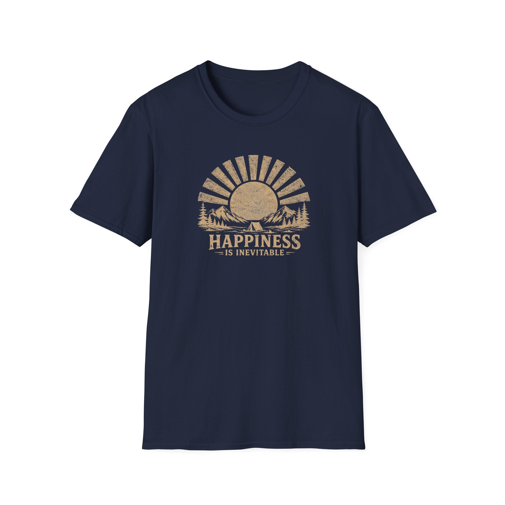 Happiness is Inevitable Retro Outdoors T-Shirt