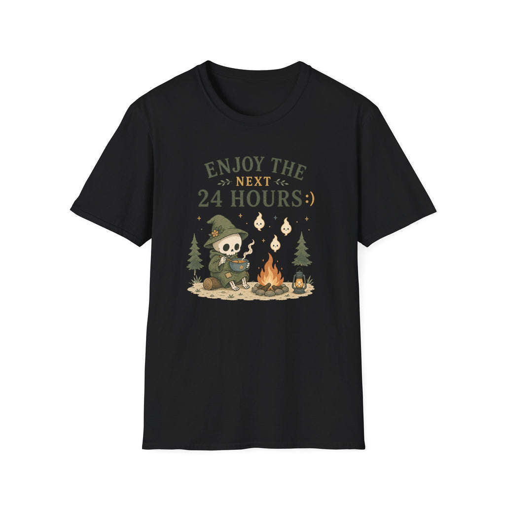 Enjoy the Next 24 Hours:) Skeleton Camping T-Shirt