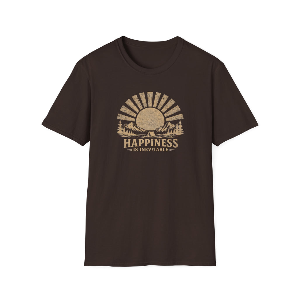 Happiness is Inevitable Retro Outdoors T-Shirt
