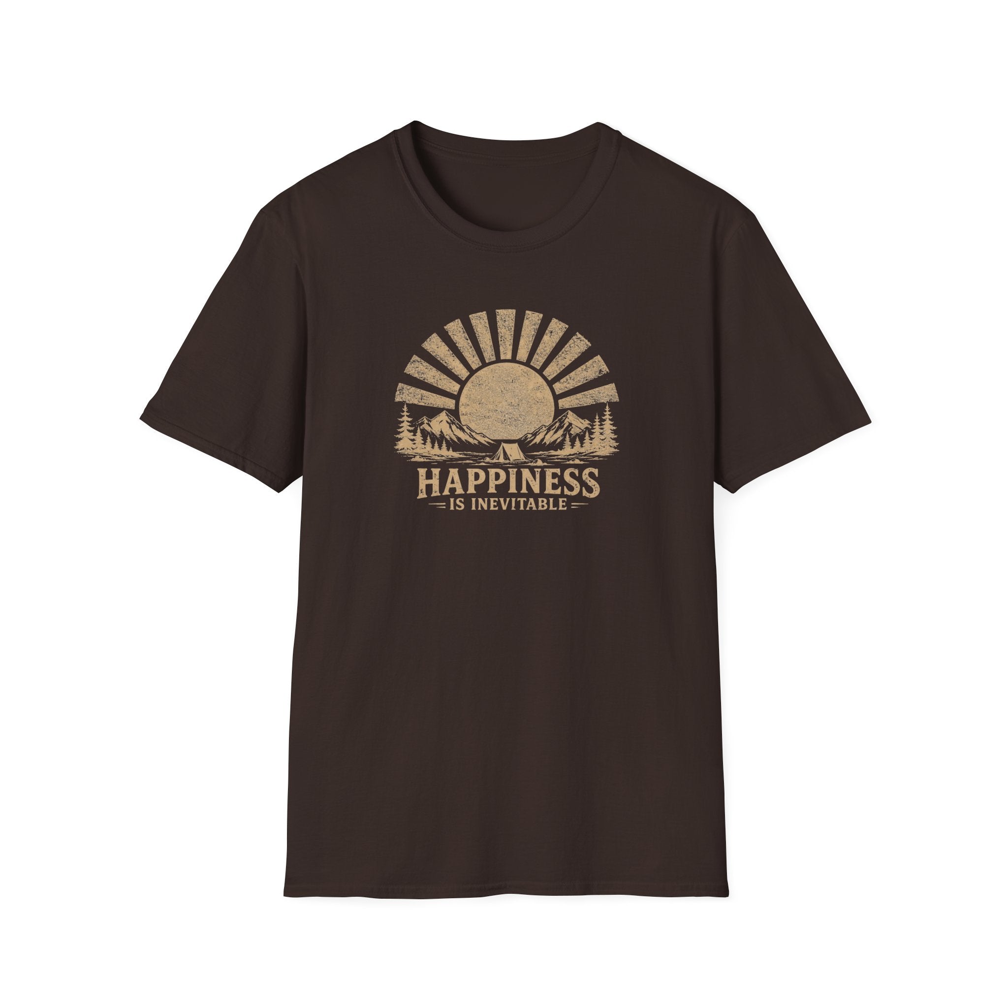 Happiness is Inevitable Retro Outdoors T-Shirt