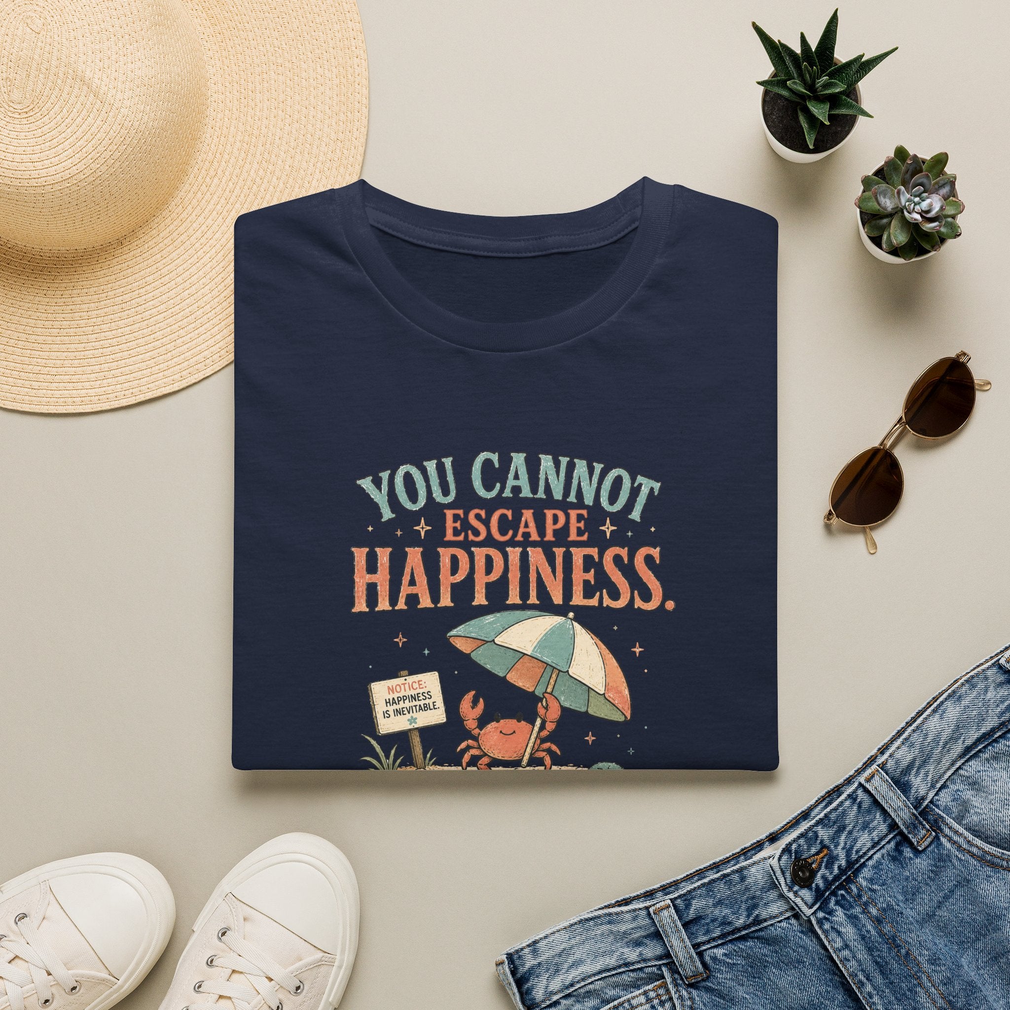 You Cannot Escape Happiness Happy Crab T-Shirt