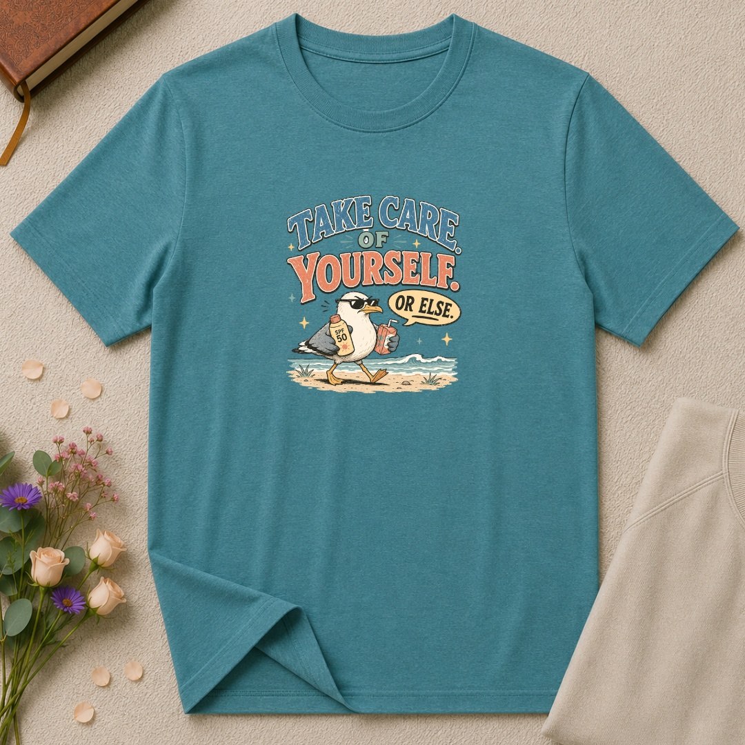 Take Care of Yourself Or Else Beach Gull T-Shirt