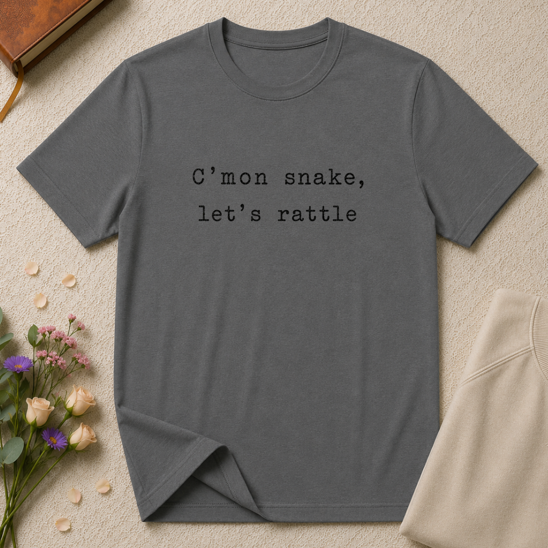 C'mon Snake, Let's Rattle Typewriter T-Shirt