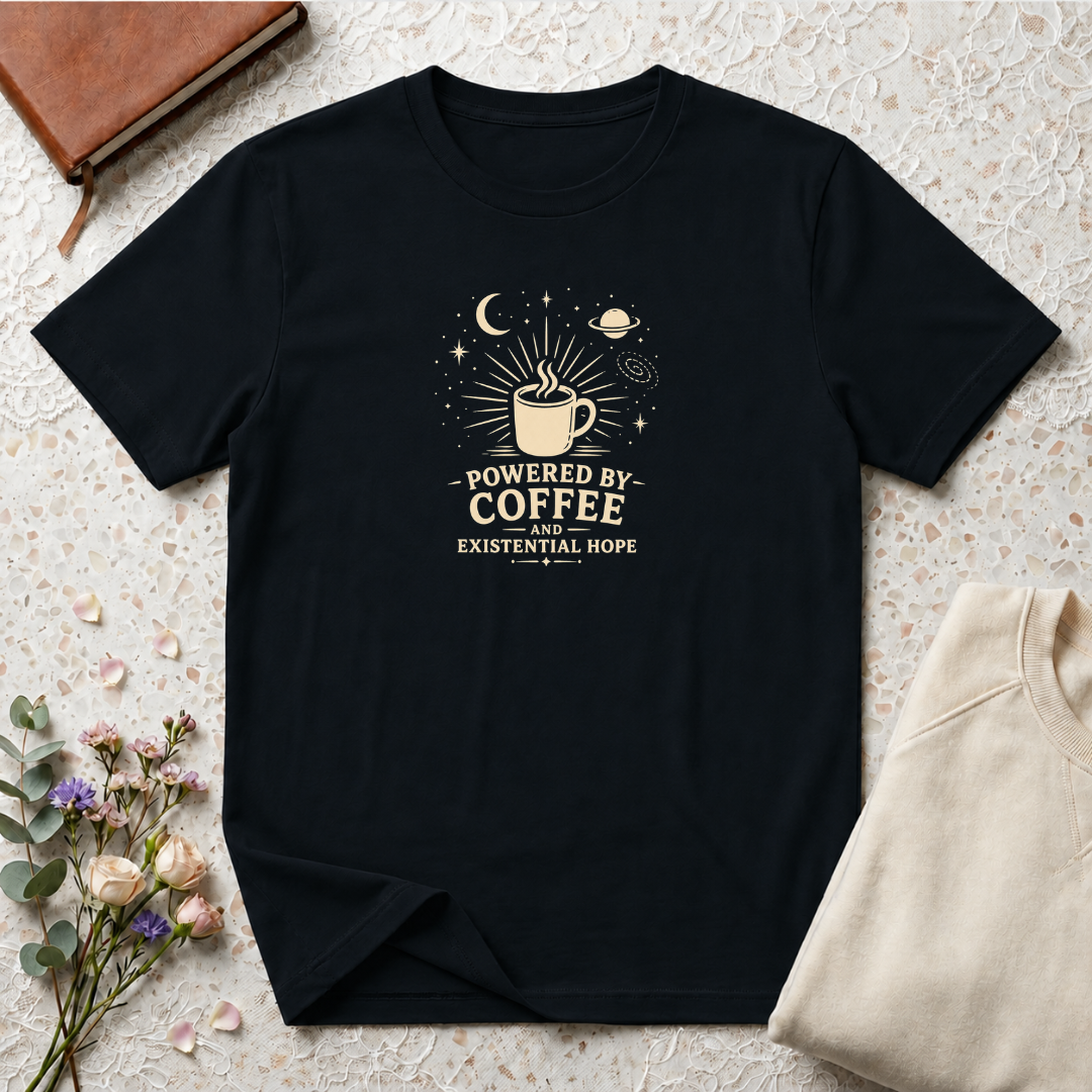 Powered by coffee and hope retro latte T-Shirt