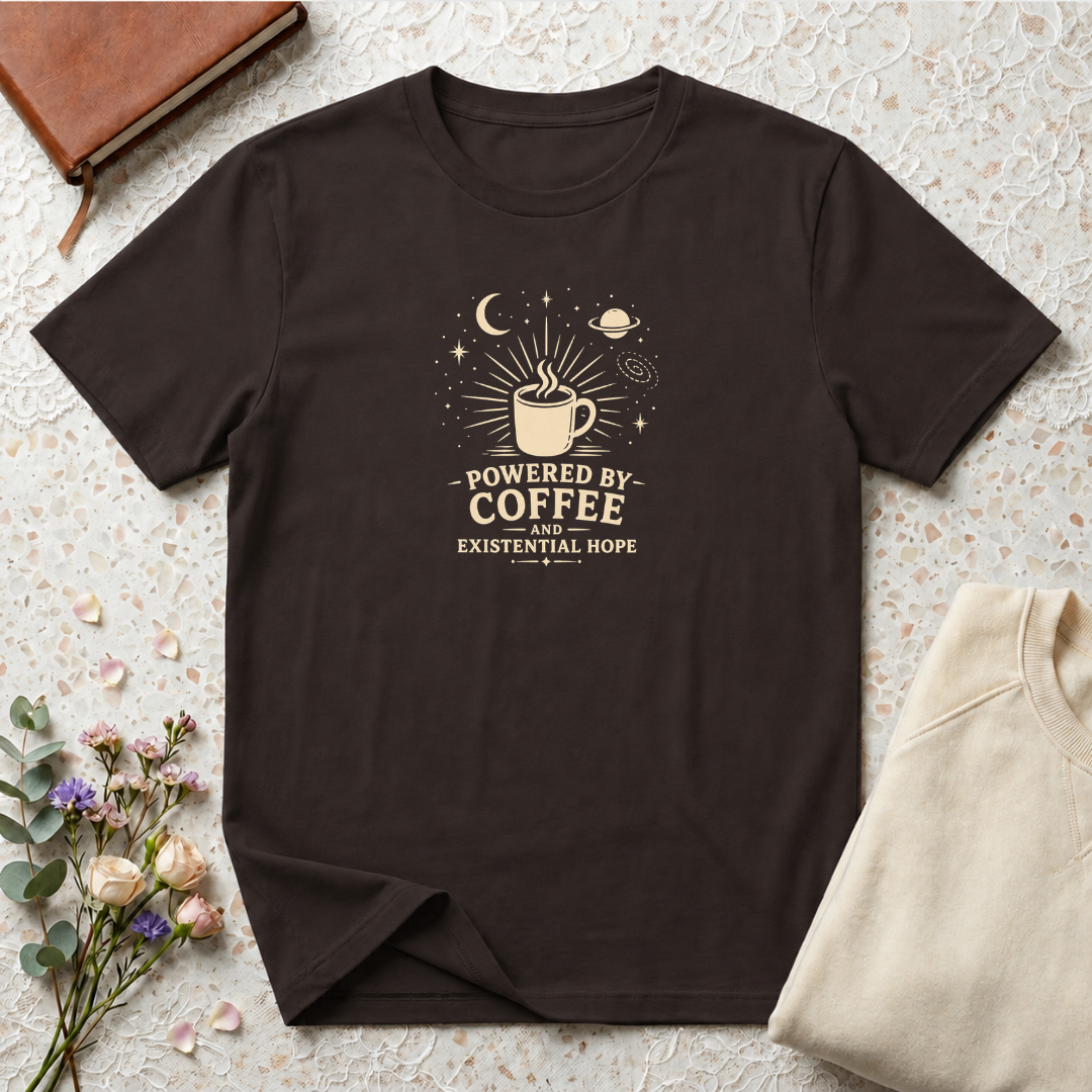 Powered by coffee and hope retro latte T-Shirt