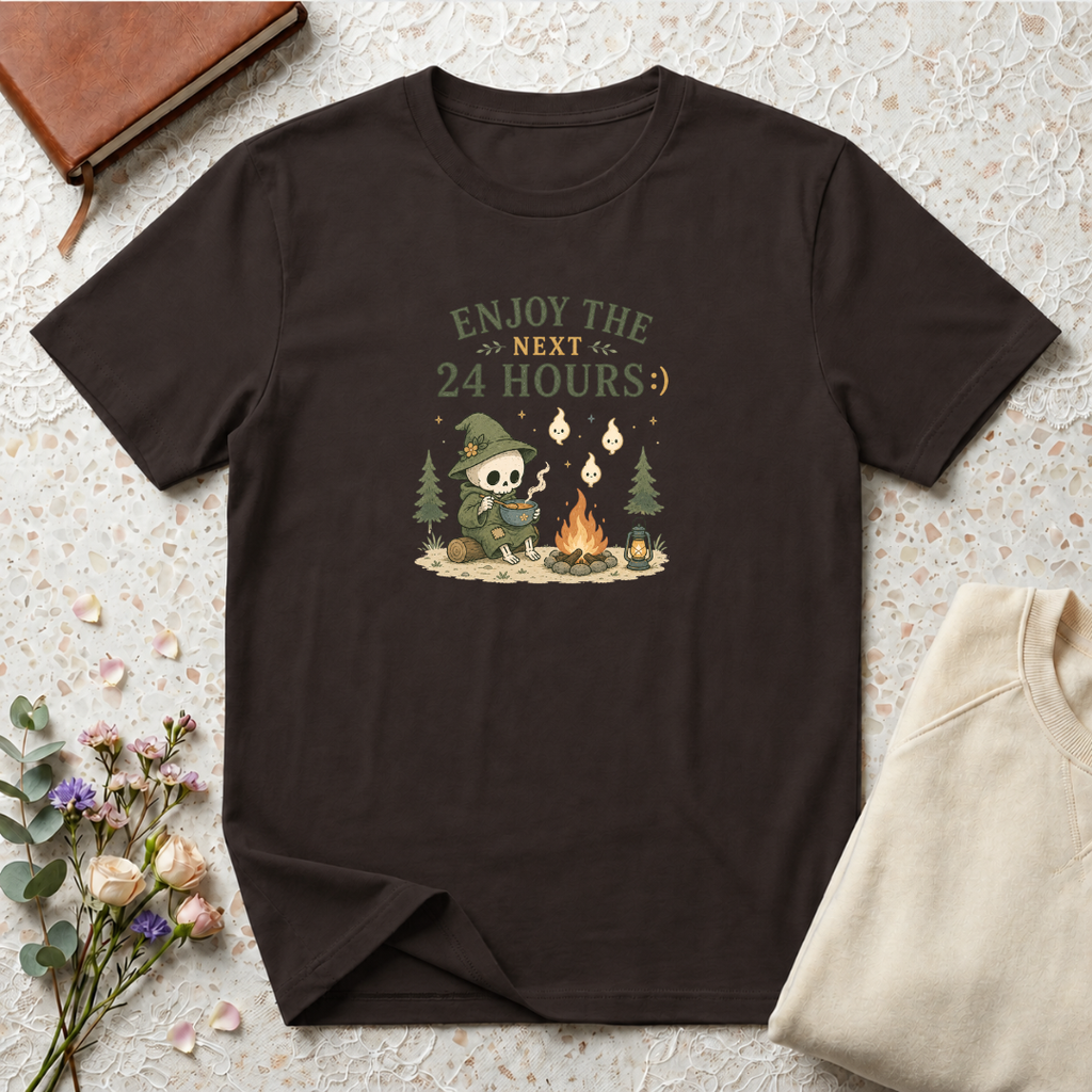 Enjoy the Next 24 Hours:) Skeleton Camping T-Shirt