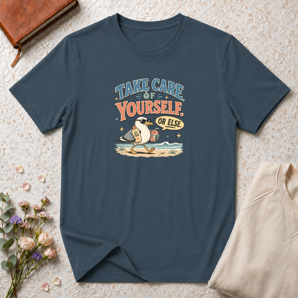 Take Care of Yourself Or Else Beach Gull T-Shirt