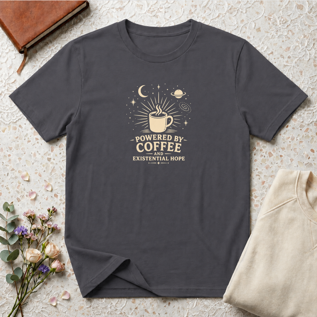 Powered by coffee and hope retro latte T-Shirt