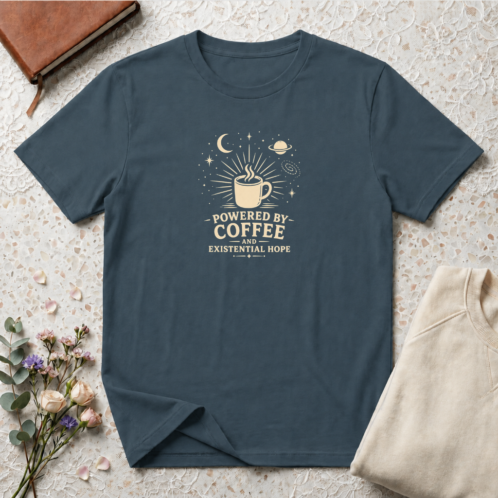 Powered by coffee and hope retro latte T-Shirt