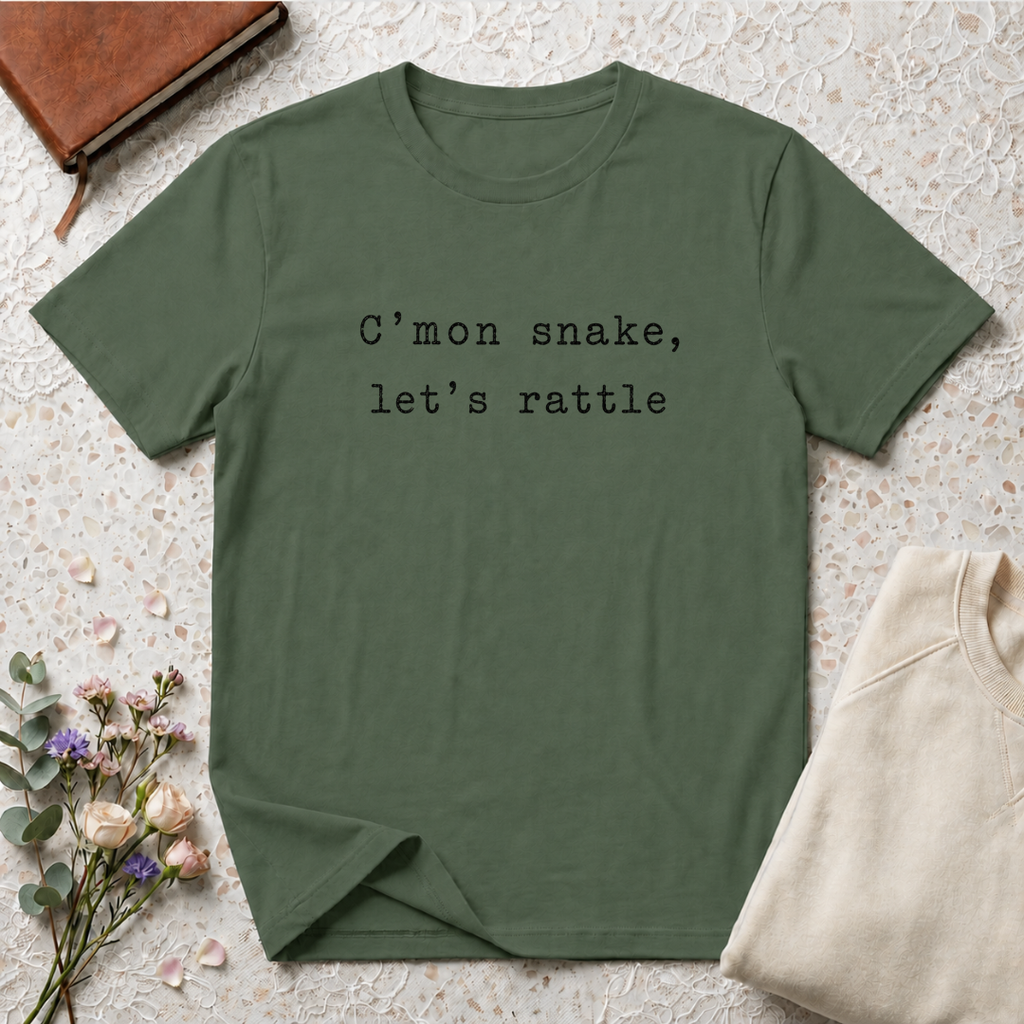 C'mon Snake, Let's Rattle Typewriter T-Shirt