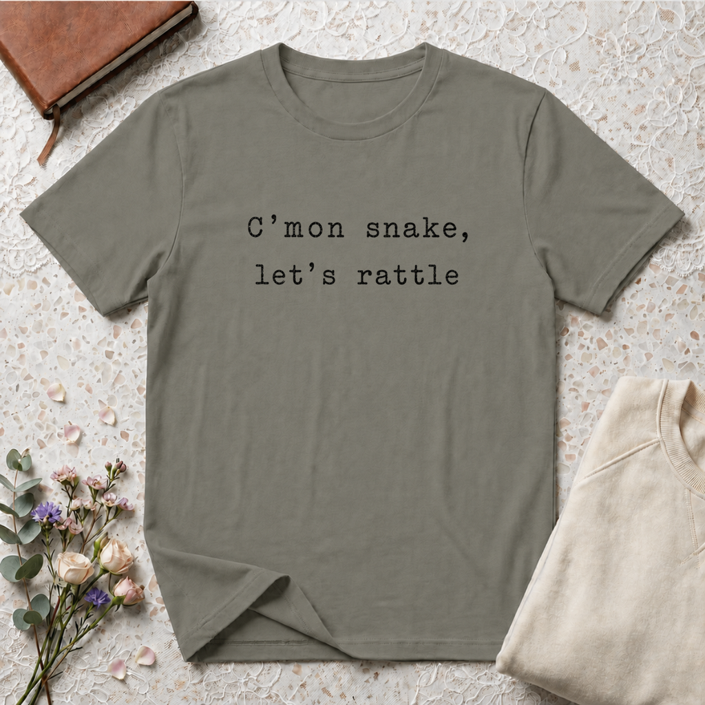 C'mon Snake, Let's Rattle Typewriter T-Shirt