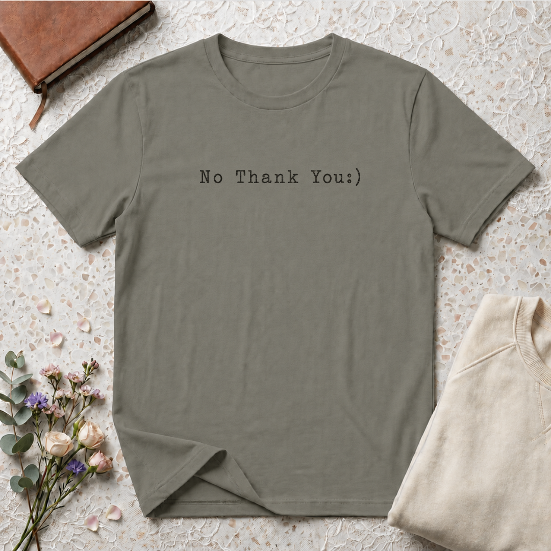 No Thank You:) Typewriter T-Shirt