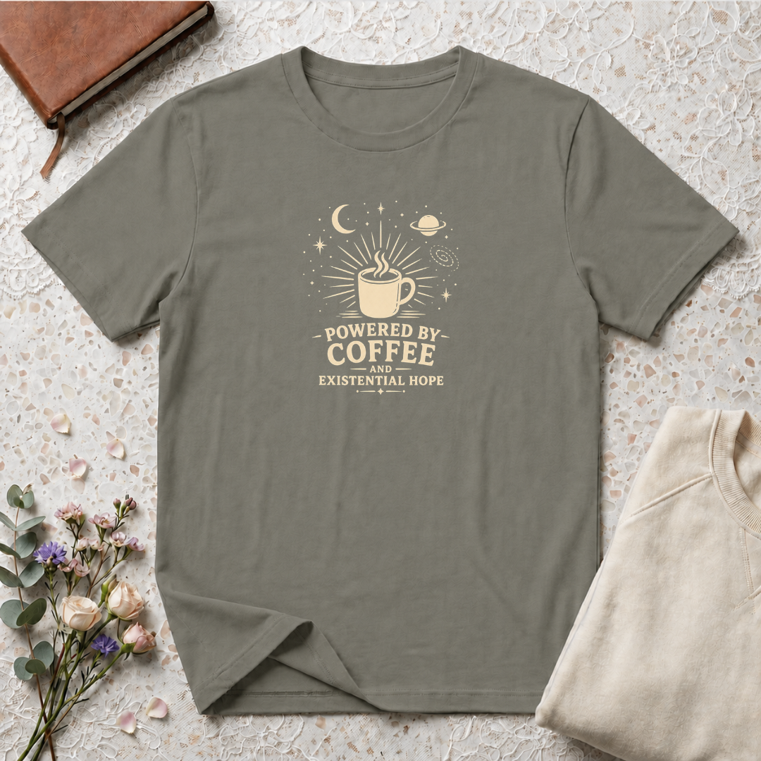 Powered by coffee and hope retro latte T-Shirt