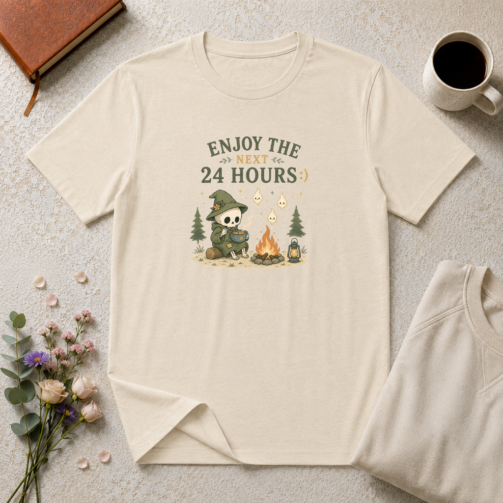 Enjoy the Next 24 Hours:) Skeleton Camping T-Shirt