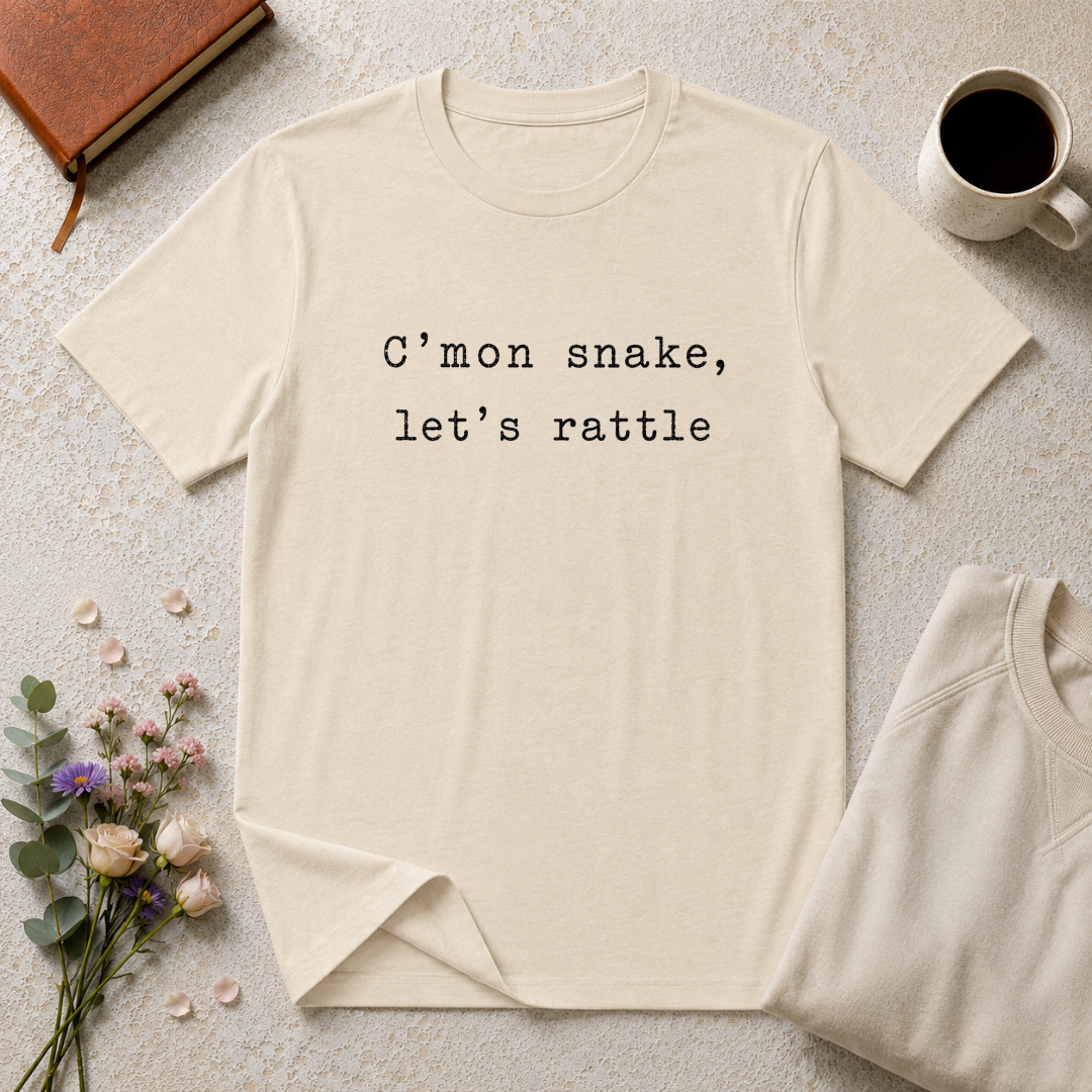 C'mon Snake, Let's Rattle Typewriter T-Shirt