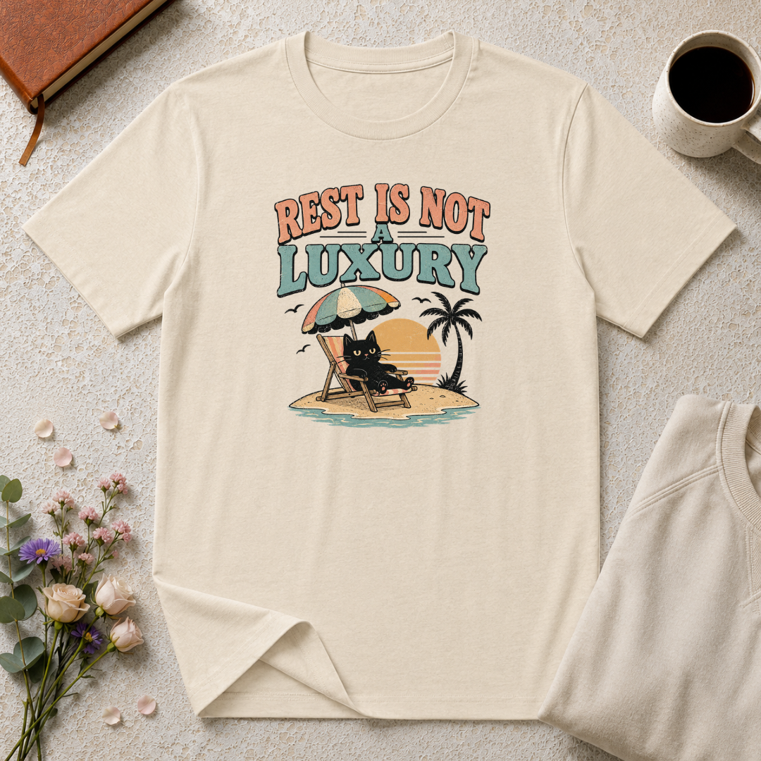 Rest is not a luxury beach cat T-Shirt