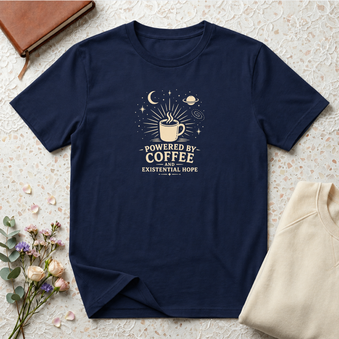 Powered by coffee and hope retro latte T-Shirt