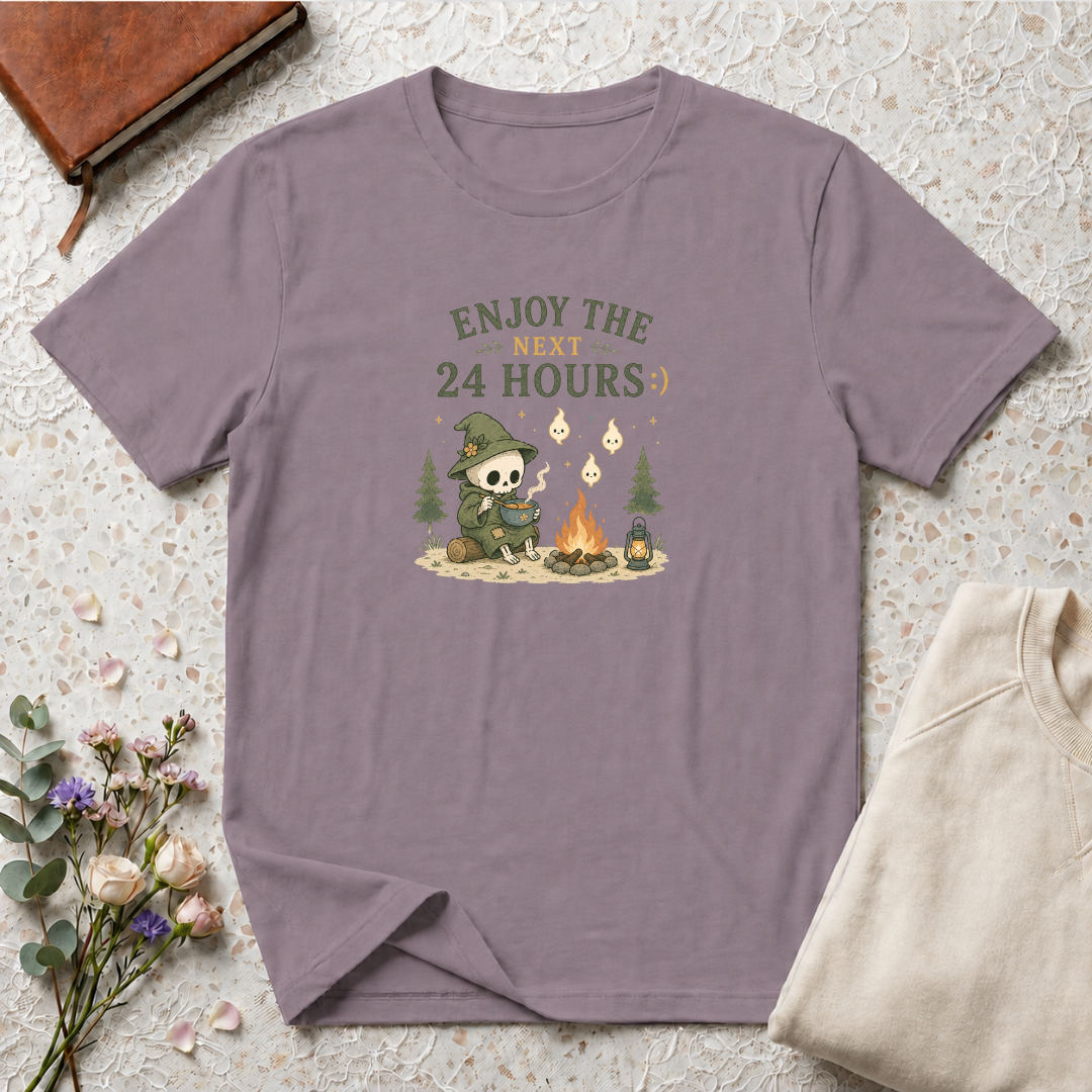 Enjoy the Next 24 Hours:) Skeleton Camping T-Shirt