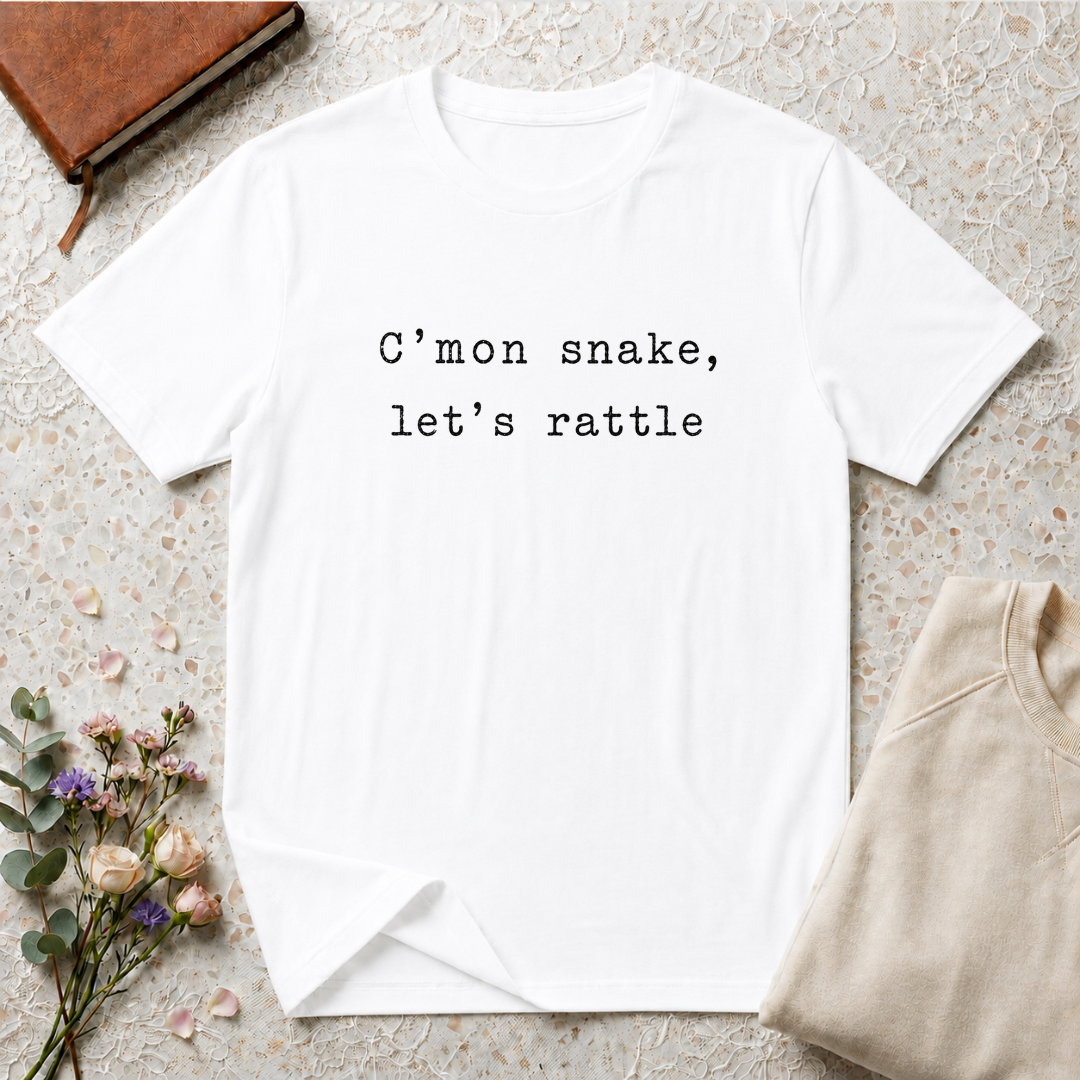 C'mon Snake, Let's Rattle Typewriter T-Shirt